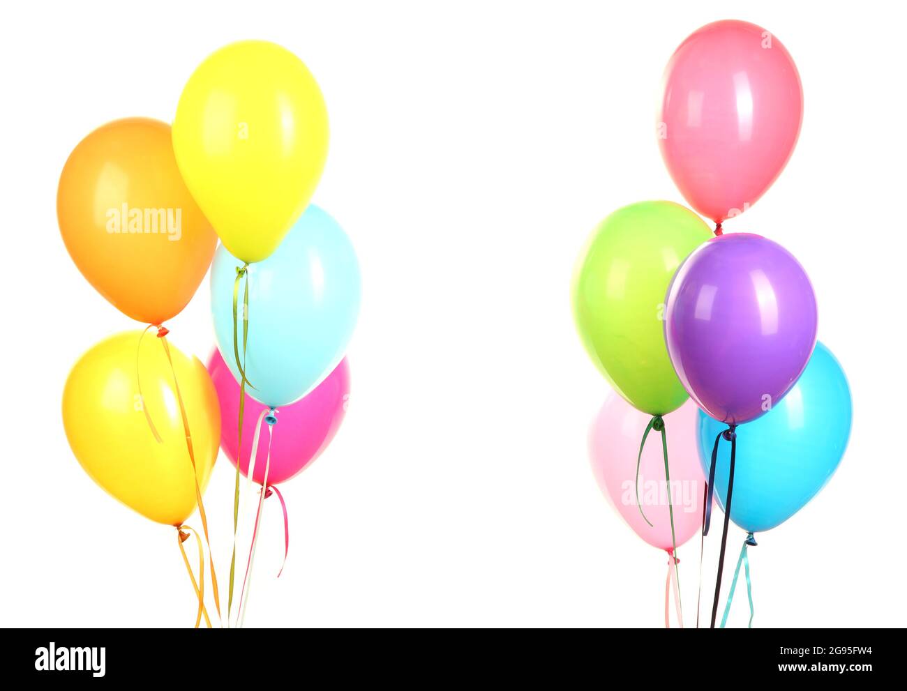 colorful balloons on white background Stock Photo - Alamy