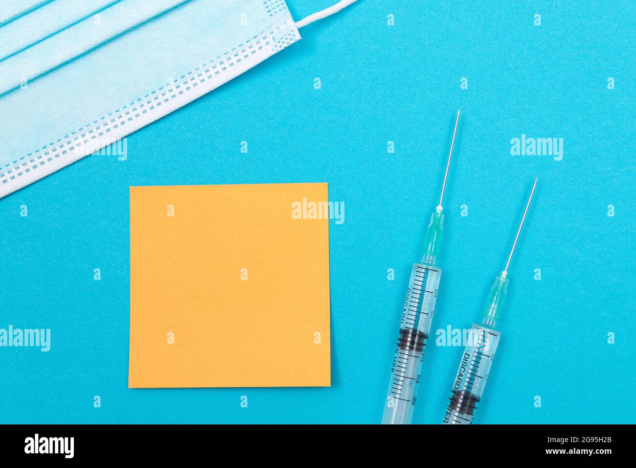 Injection Sticky Note Vaccination, Immunology or Revaccination Concept - Two Medical ...