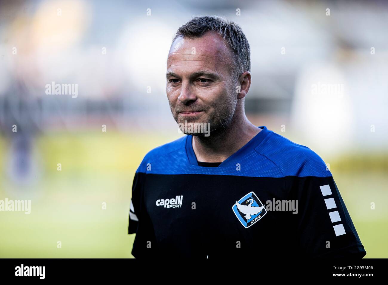 Denmark. 23rd July, 2021. Head coach Lars Jacobsen of HB Koege seen before the NordicBet Liga match between AC Horsens and HB Koege at Casa Arena in Horsens. (Photo Credit: Gonzales