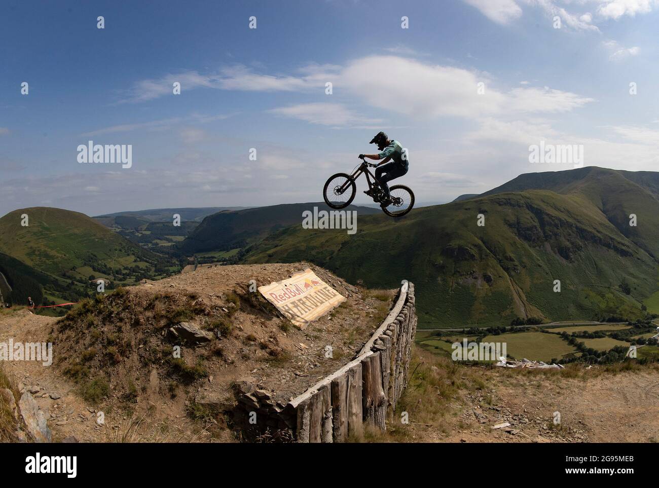 EDITORIAL USE ONLY Britain s Jono Jones participates in the Red Bull Hardline 2021 downhill mountain bike event in Dyfi Valley Wales. Picture date Saturday July 24 2021 Stock Photo Alamy