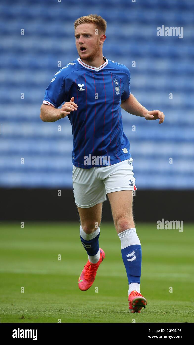 Oldham, England, 24th July 2021. Davis Keillor-Dunn of Oldham during the Pre Season Friendly match at Boundary Park, Oldham. Picture credit should read: Simon Bellis / Sportimage Stock Photo
