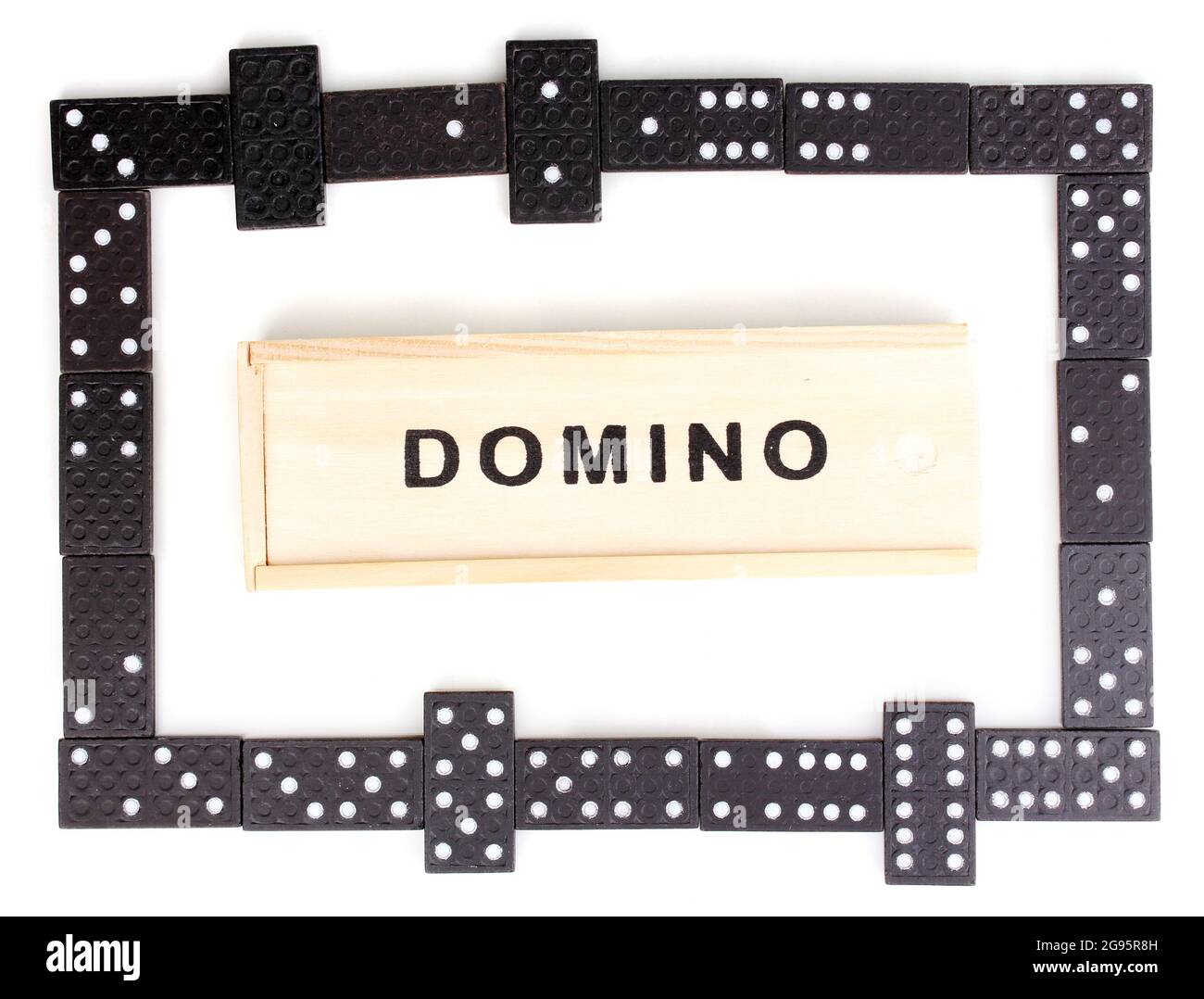 Playing domino isolated on white stock photo alamy