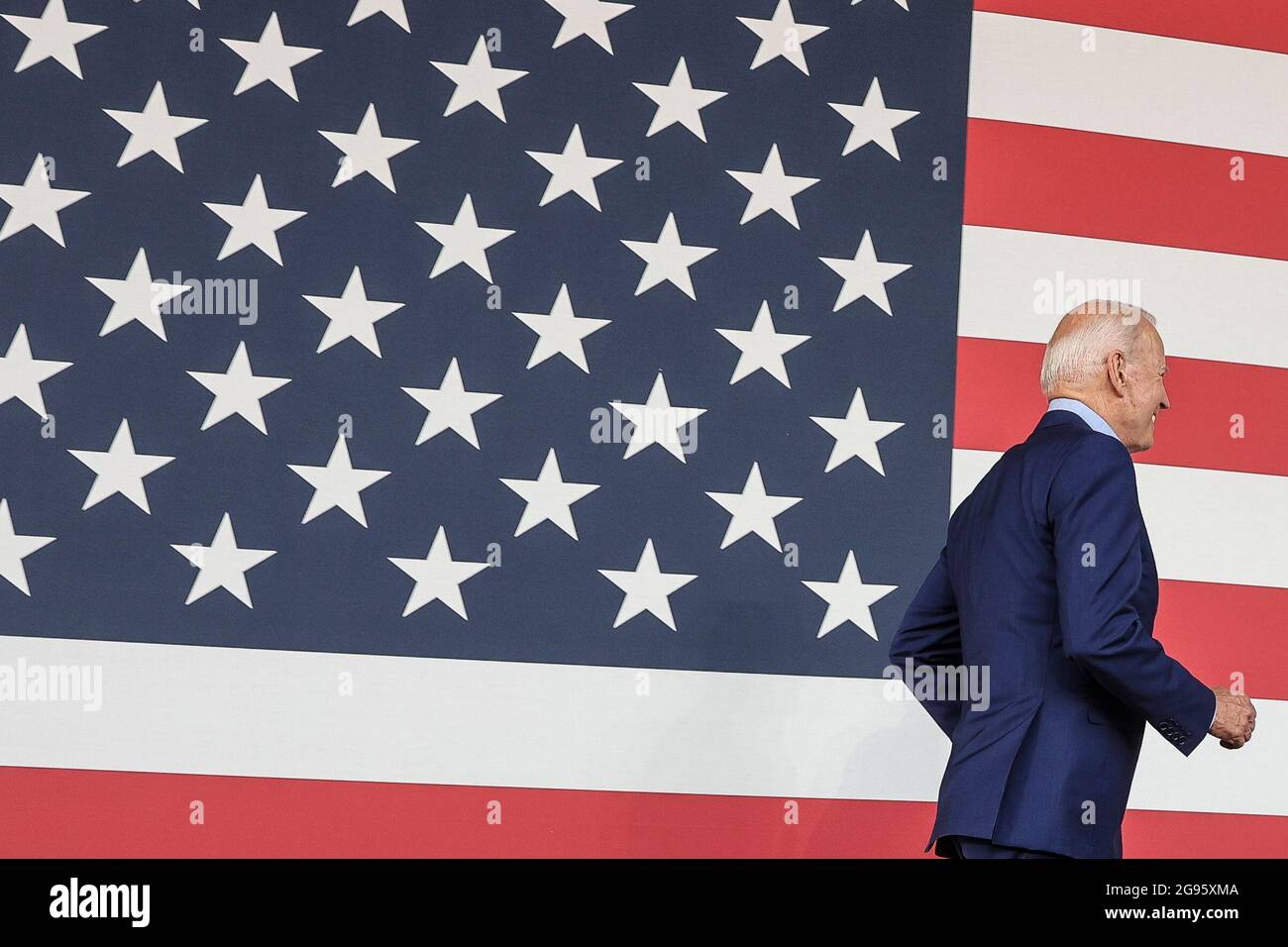 Arlington Usa 23rd July 21 U S President Joe Biden Arrives During A Campaign Event For Virginia Gubernatorial Candidate Terry Mcauliffe At Lubber Run Park Arlington Virginia On Friday July 23 21 In