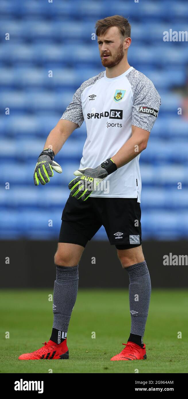 Oldham, England, 24th July 2021. Will Norris of Burnley  during the Pre Season Friendly match at Boundary Park, Oldham. Picture credit should read: Simon Bellis / Sportimage Stock Photo