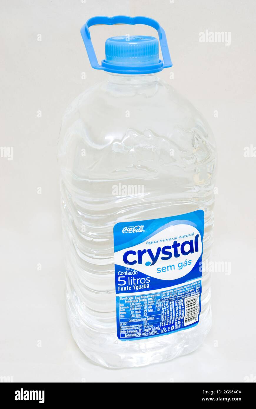 5-liter plastic water bottle against a white background Stock Photo