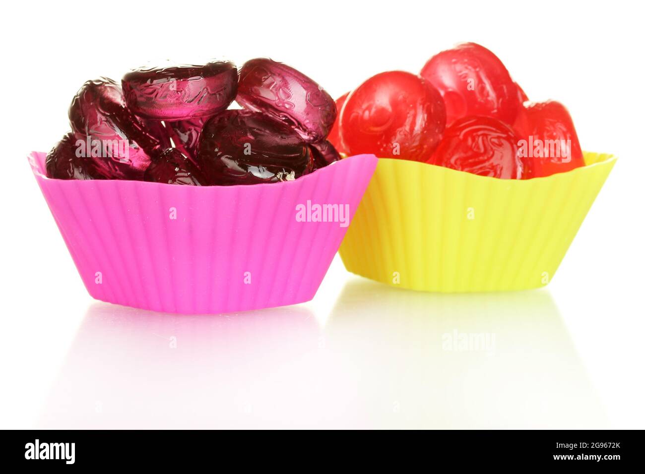 Tasty colorful candies isolated on white background Stock Photo - Alamy