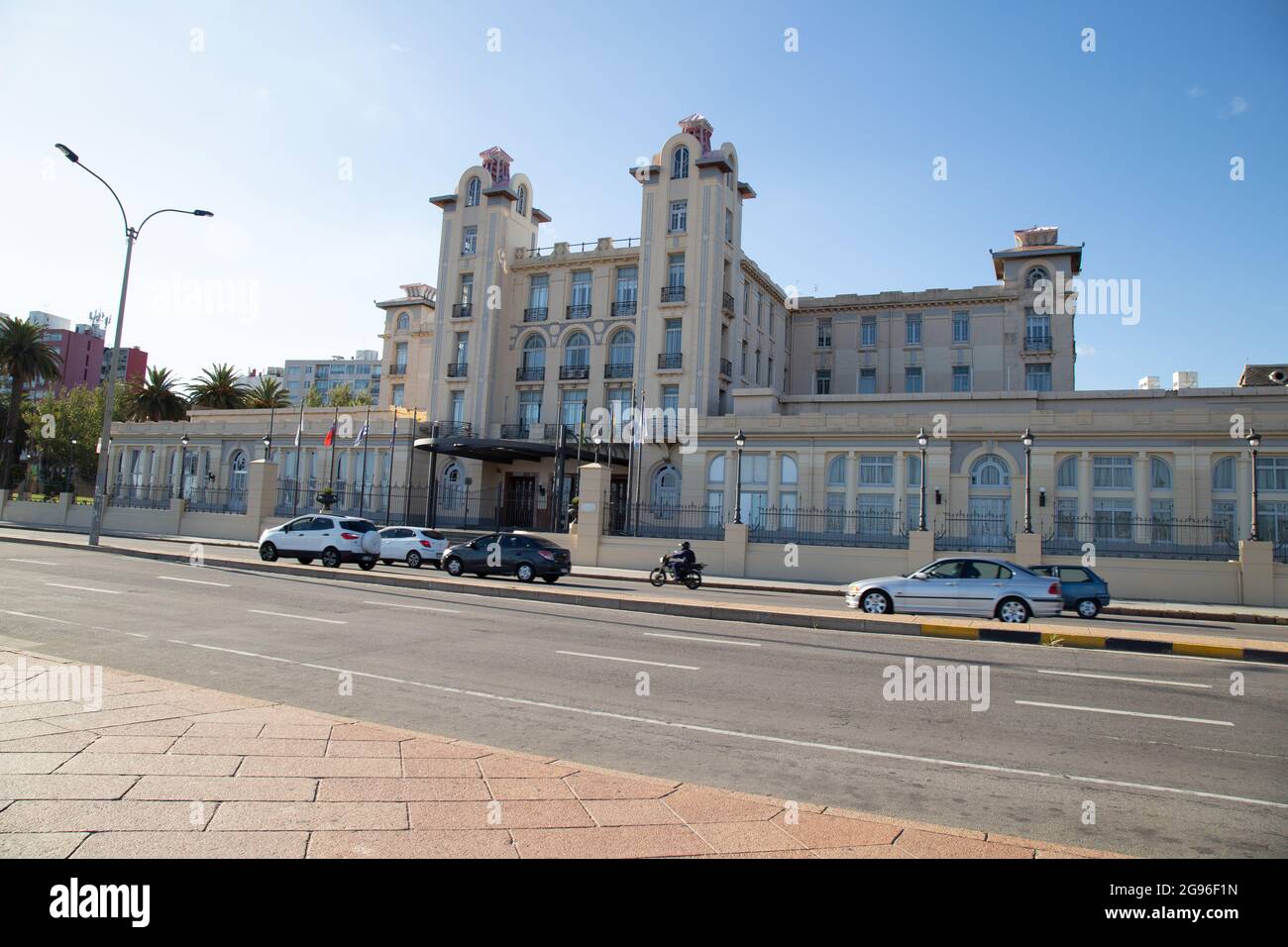 View of Mercosur Building or Palacio del Mercosur. Montevideo, Uruguay. Location functions as Mercosur's administrative headquarters and the Mercosur Stock Photo