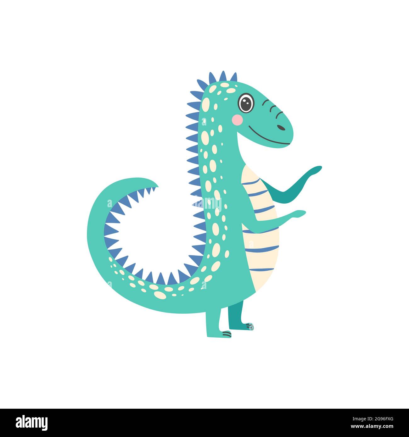 Cute colorful dinosaurs isolated on white background Stock Vector Image ...