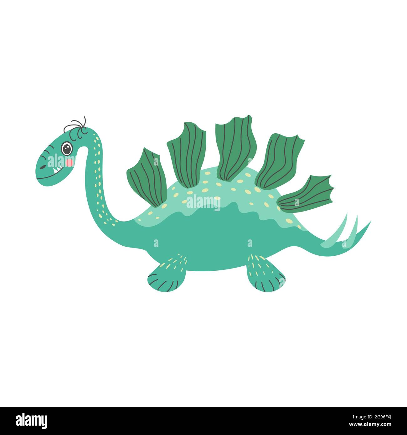 Cute colorful dinosaurs isolated on white background Stock Vector Image ...