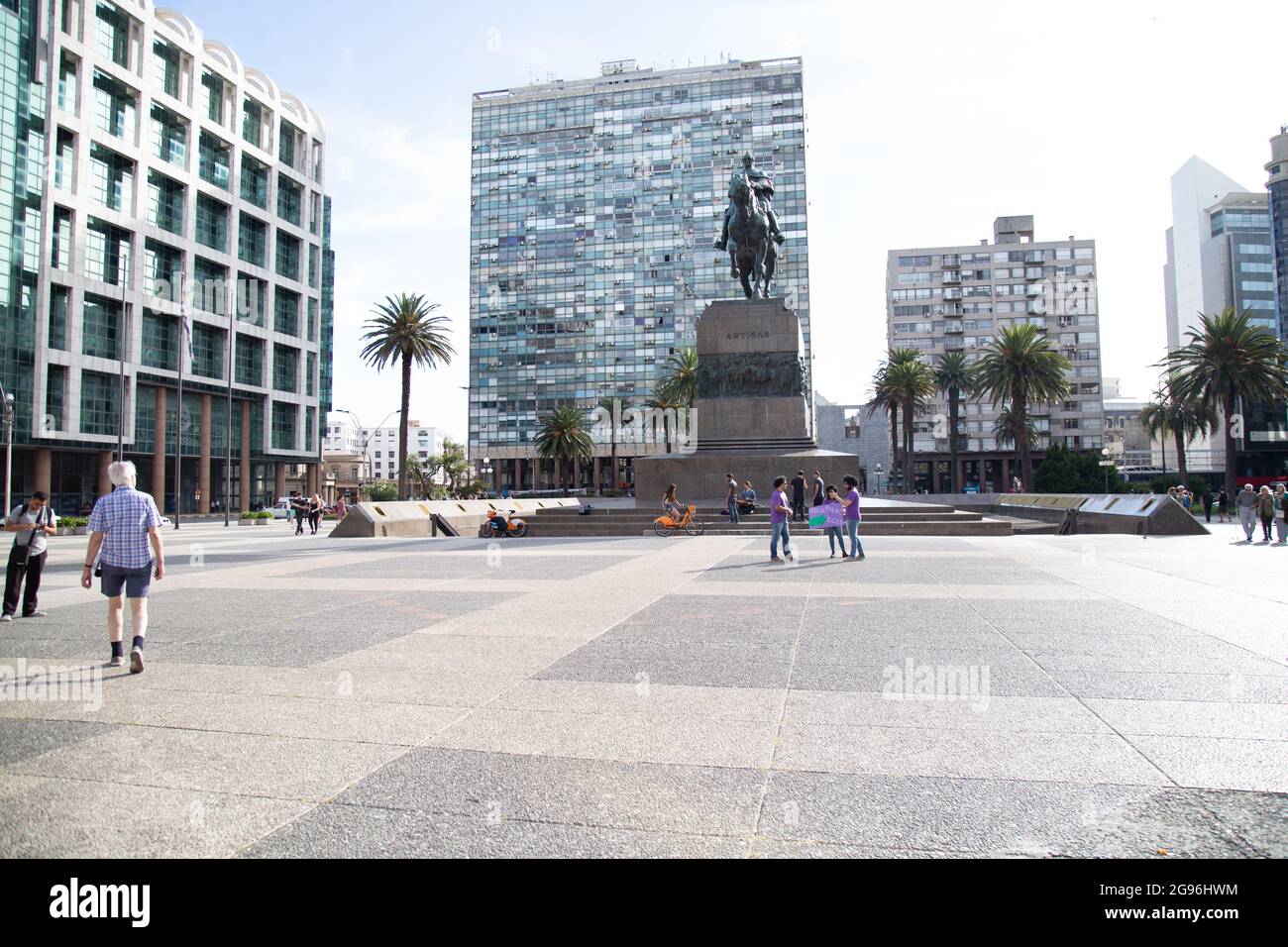 Plaza Independencia (Independence Square) is the name of Montevideo's most important plaza. Stock Photo