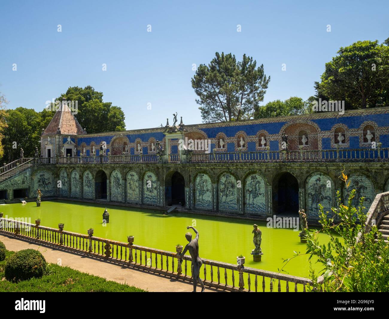 General view of the Knights Lake, Fronteira Palace, Lisbon Stock Photo