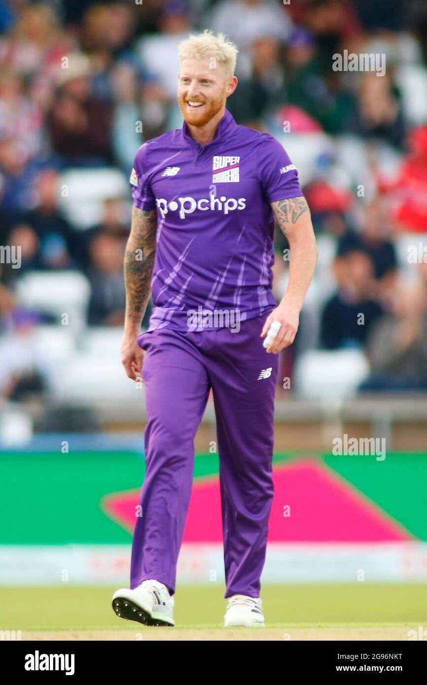 Emerald Headingley Stadium, Leeds, West Yorkshire, 24th July 2021. The Hundred - Northern Superchargers vs Welsh Fire Ben Stokes of Northern Superchargers. Credit: Touchlinepics/Alamy Live News Stock Photo