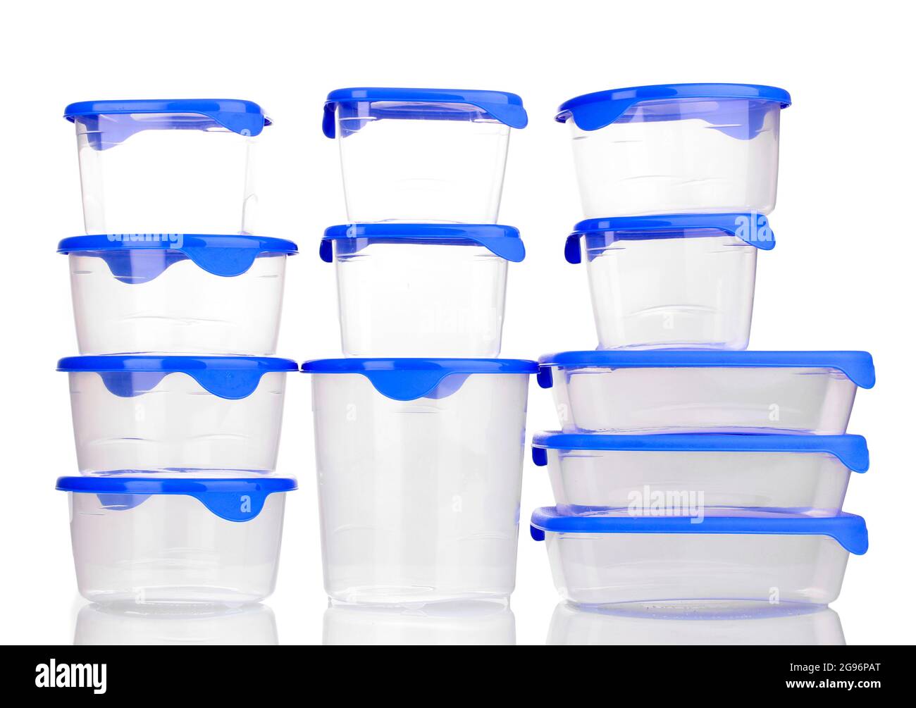 Plastic containers for food isolated on white Stock Photo - Alamy