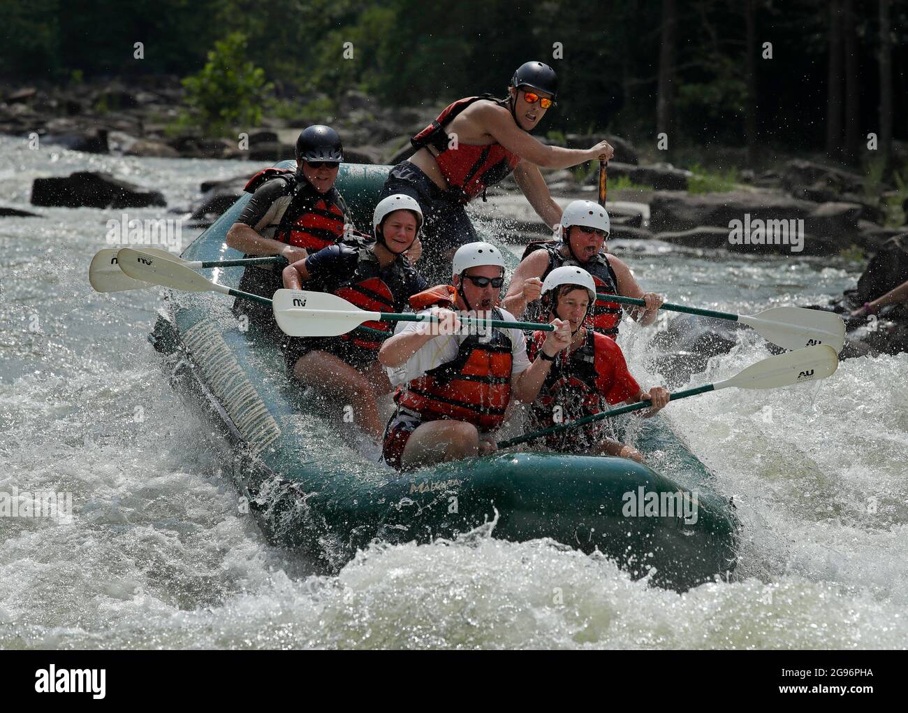 Rafting on the Ocoee River in the Cherokee National Forest Ducktown, TN Stock Photo