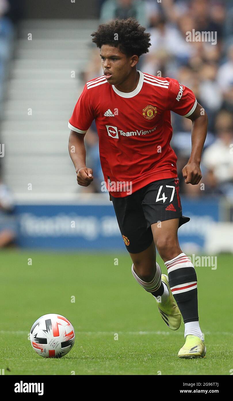 London, England, 24th July 2021. Manchester UnitedÕs Shola Shoretire during the Pre Season Friendly match at The Kiyan Prince Foundation Stadium, London. Picture credit should read: Paul Terry / Sportimage Stock Photo