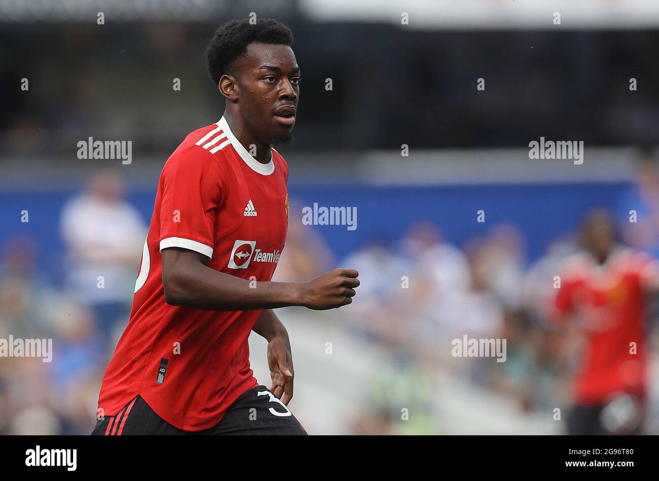 London, England, 24th July 2021. Manchester UnitedÕs Anthony Elanga during the Pre Season Friendly match at The Kiyan Prince Foundation Stadium, London. Picture credit should read: Paul Terry / Sportimage Stock Photo