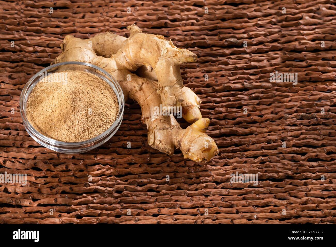 Organic powdered ginger root Zingiber officinale Stock Photo Alamy