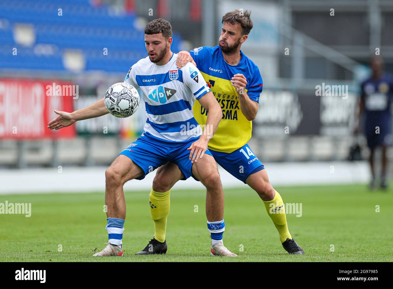 ZWOLLE, NETHERLANDS - JULY 24: Chardi Landu of PEC Zwolle during the  Pre-season Friendly match between PEC Zwolle and SC Cambuur at Mac park  stadion on July 24, 2021 in Zwolle, Netherlands (