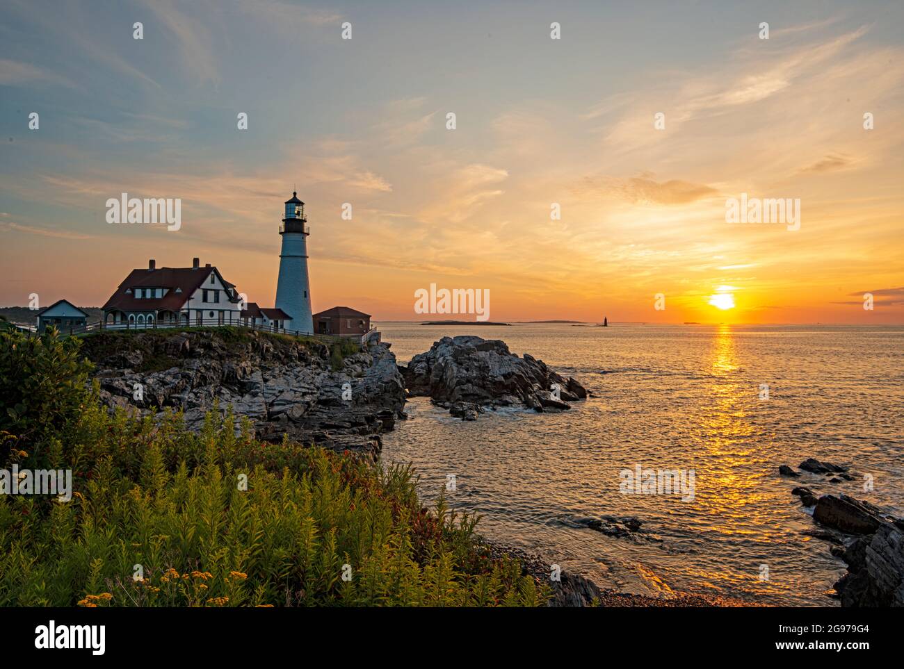 Portland Head Light, Cape Elizabeth, Maine Stock Photo Alamy