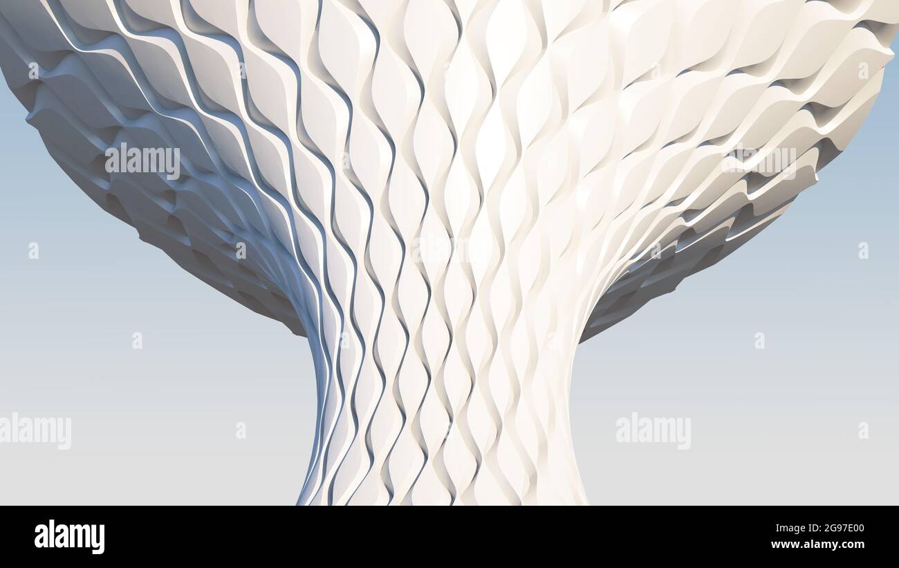 column with parametric pattern bottom view. 3d rendering Stock Photo