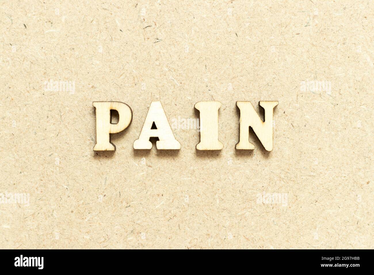 Alphabet letter in word pain on wood background Stock Photo Alamy