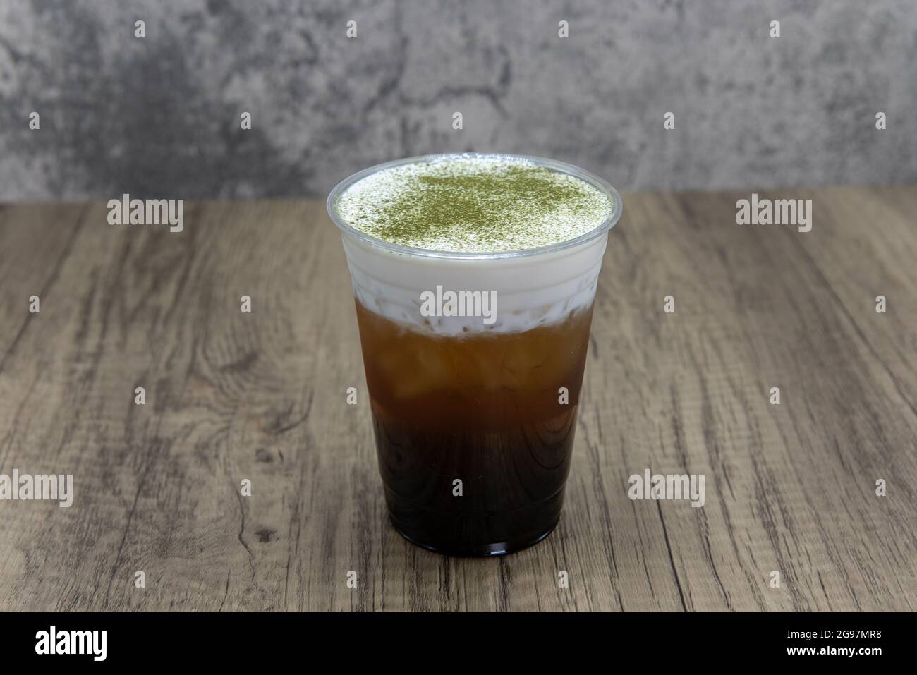 Green tea cold beverage mixes iced boba drink for a refreshing beverage