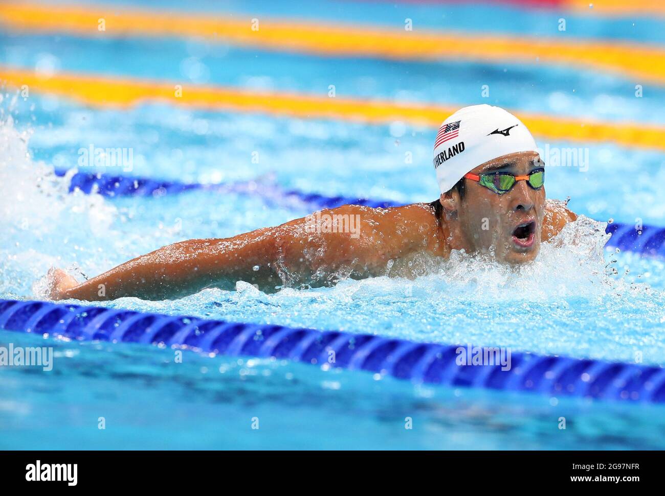 Tokyo, Japan. 25th July, 2021. Jay Litherland of the United States competes during the men's