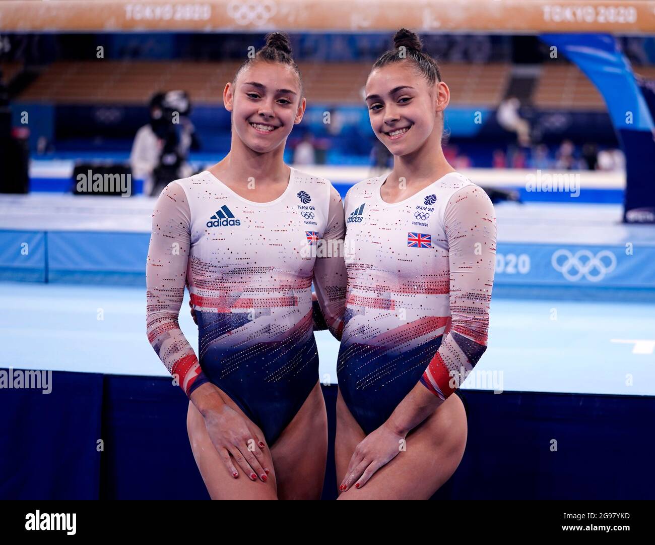 Great Britain's Jessica Gadirova (right) and Jennifer Gadirova during