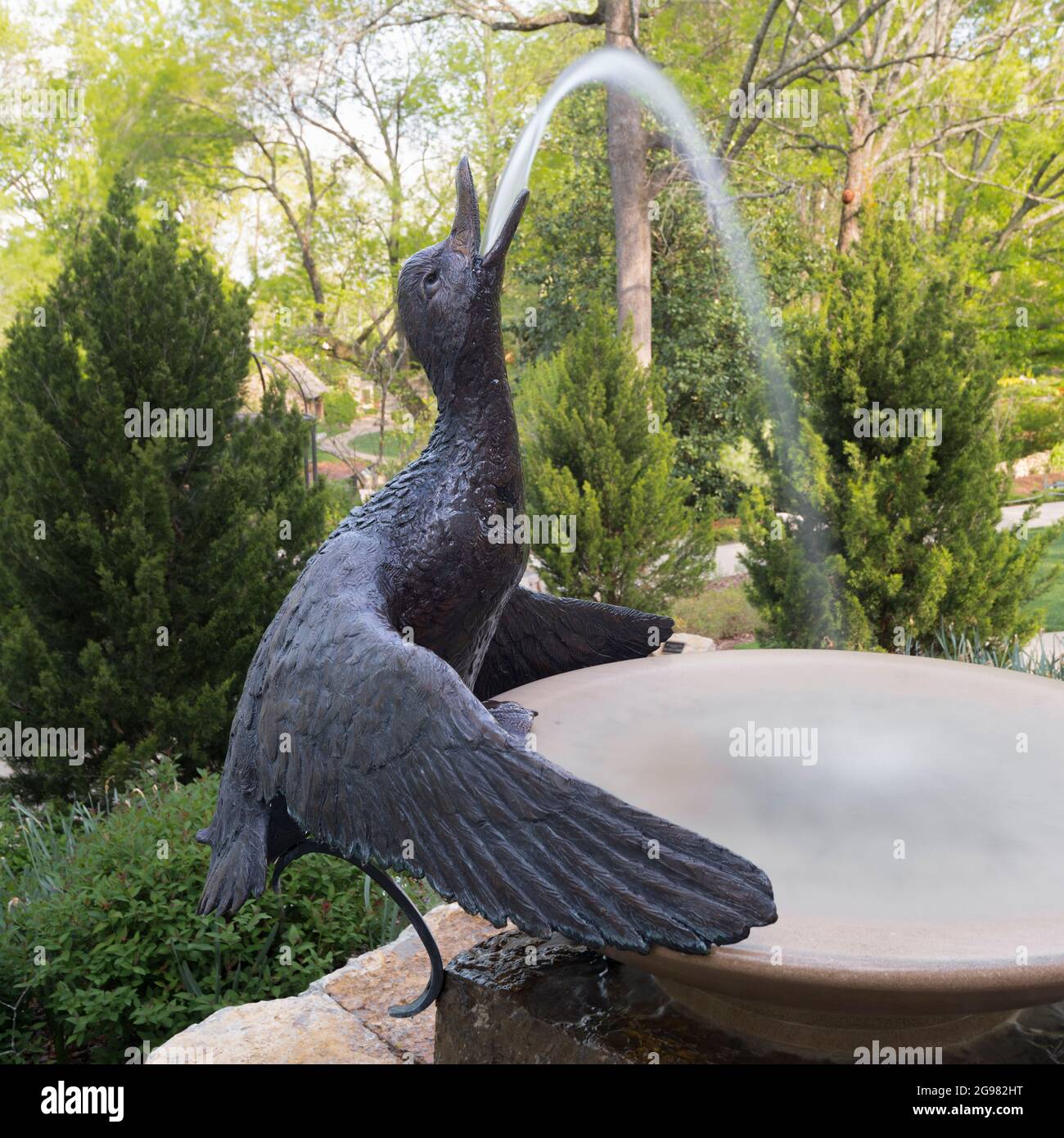 Duck Fountain in Burr Terrace Garden, Cheekwood Estate and Gardens, Nashville, Tennessee, USA Stock Photo