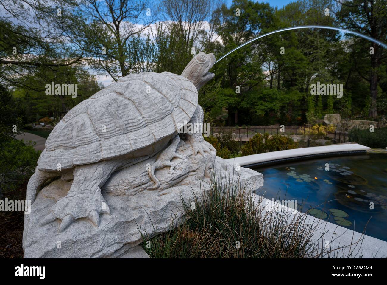 Turtle Fountain in Burr Terrace Garden, Cheekwood Estate and Gardens, Nashville, Tennessee, USA Stock Photo