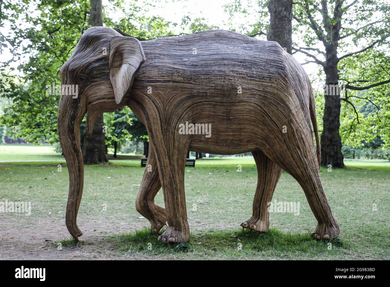 Lifesize elephant sculptures spend their last day displayed in London