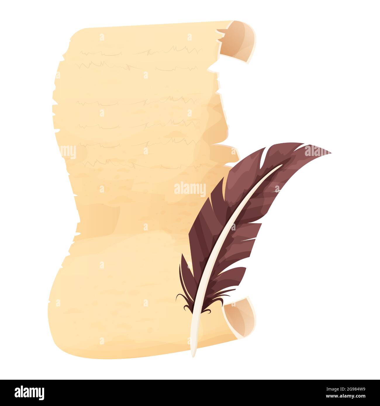 old blank scroll paper and feather pen Stock Vector Image & Art - Alamy