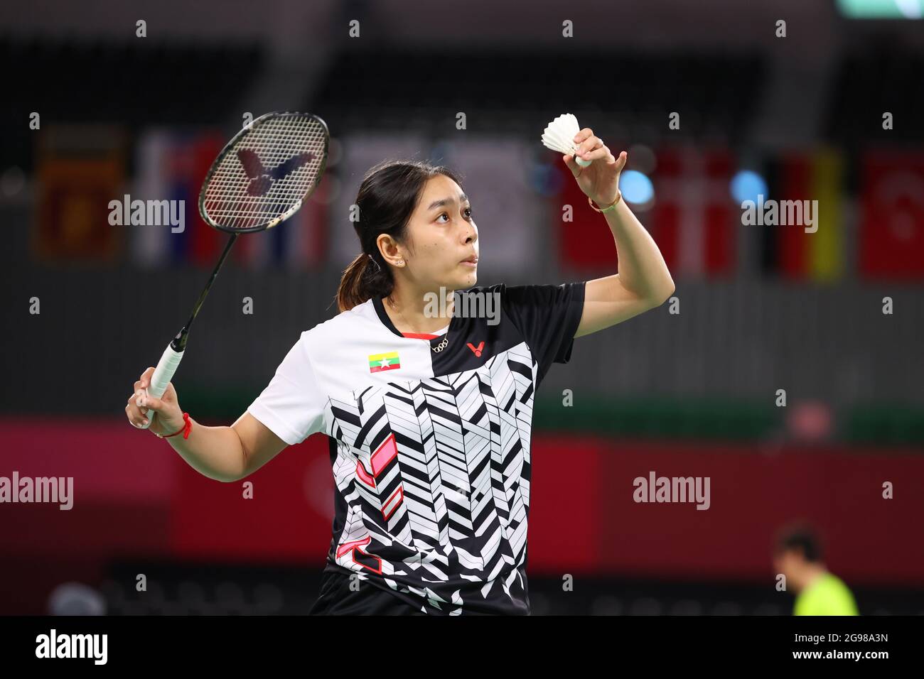 Tokyo Japan 24th July 2021 Thet Htar Thuzar Mya Badminton Women S Singles Group Play During The Tokyo 2020 Olympic Games At The Musashino Forest Sport Plaza In Tokyo Japan Credit