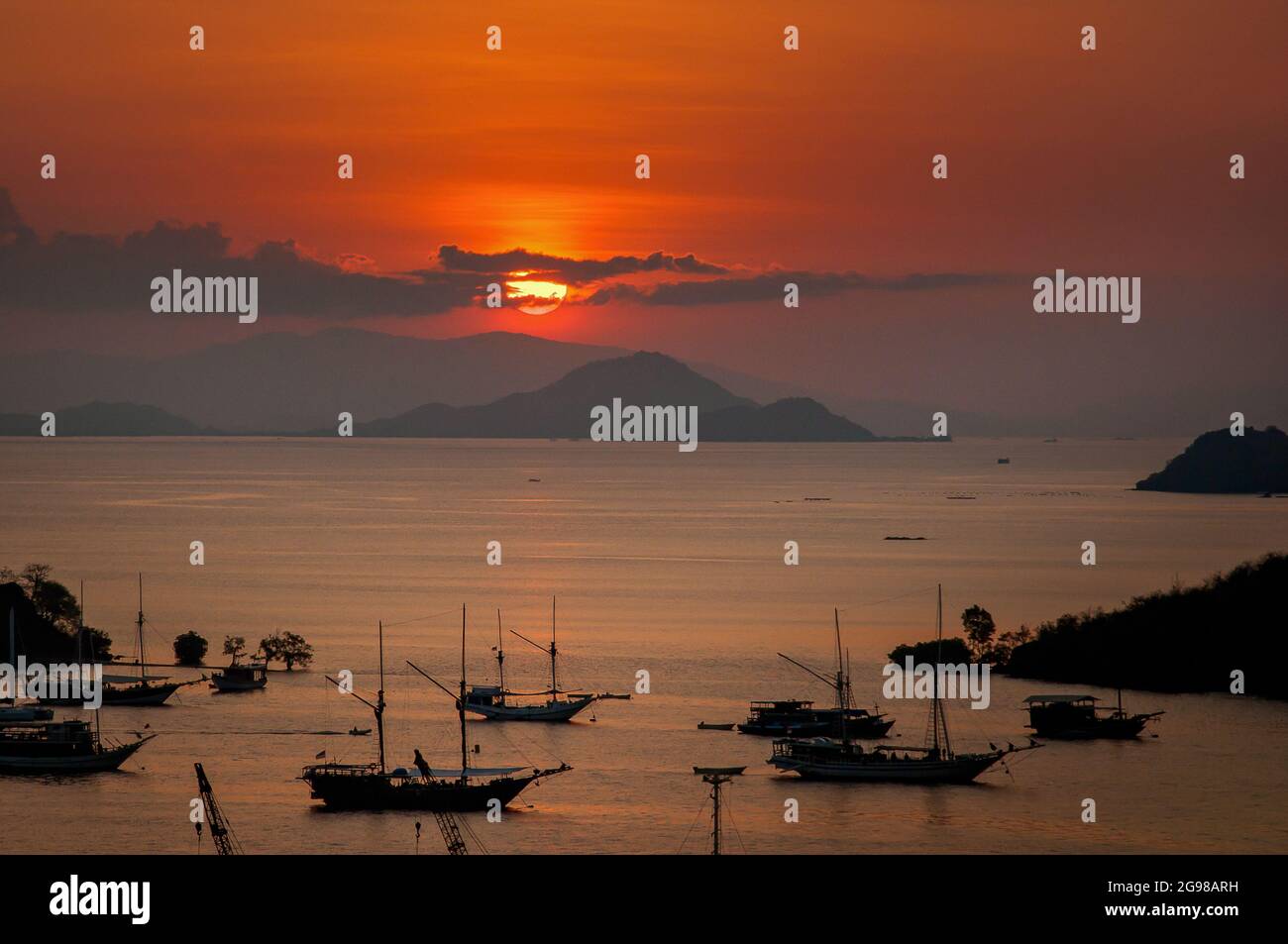 Peaceful Sunset in Labuan Bajo Indonesia Stock Photo