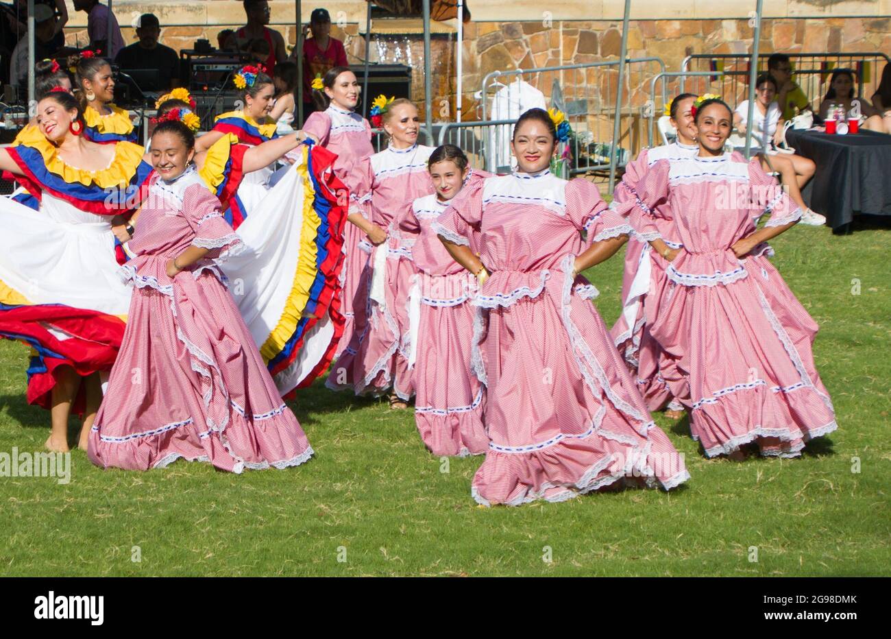 Dallas, USA. 24th July, 2021. People perform traditional Colombian