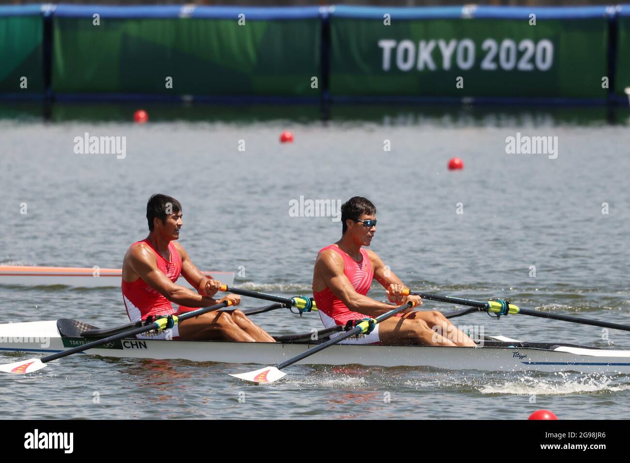 Tokyo, Japan. 25th July, 2021. Liu Zhiyu (L) and Zhang Liang of China ...