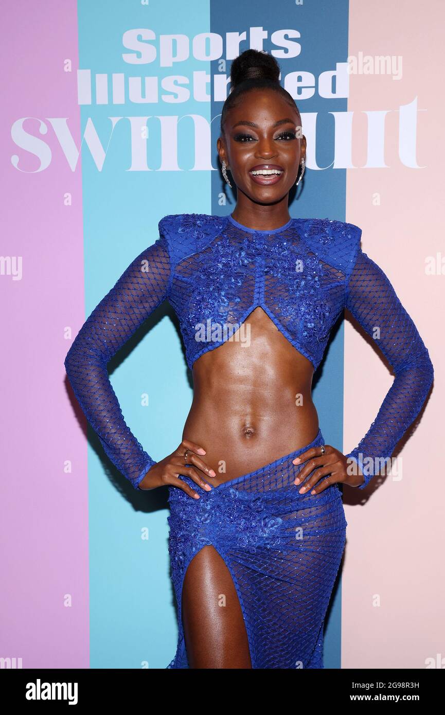 Model Tanaye White poses for the 2020 Sports Illustrated swimsuit News  Photo - Getty Images