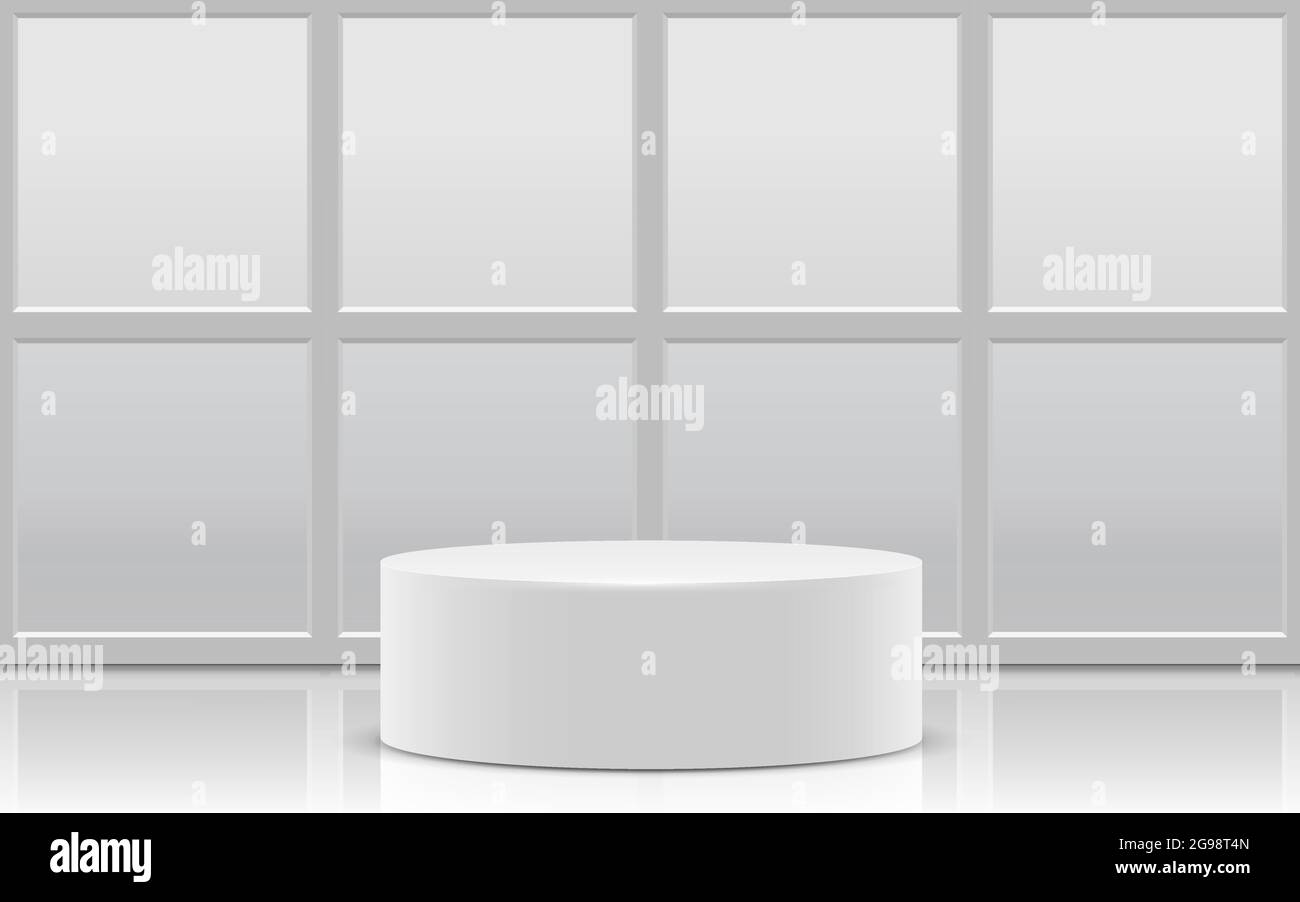 white podium in the white studio room Stock Vector Image & Art - Alamy