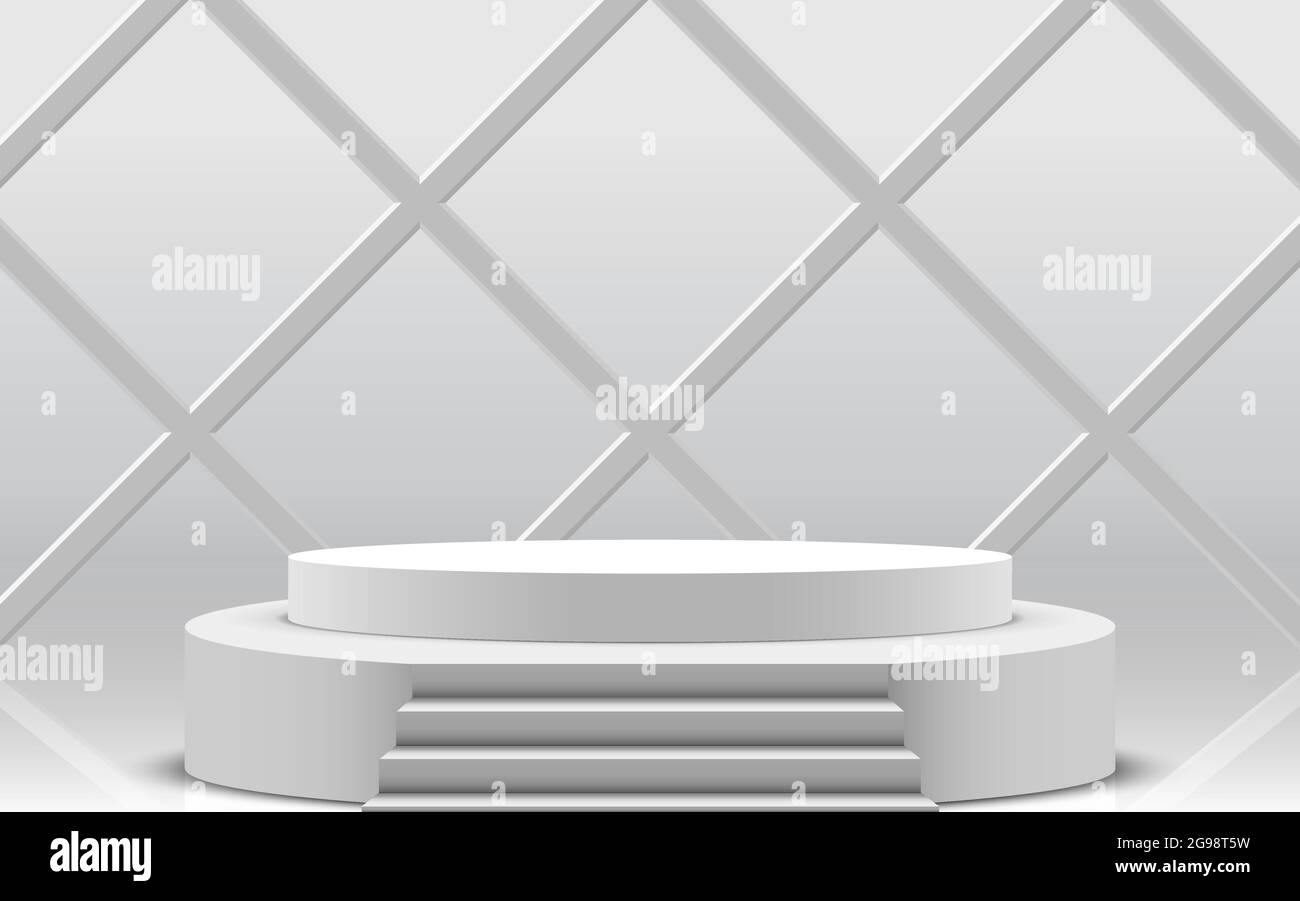 white podium in the white studio room Stock Vector Image & Art - Alamy