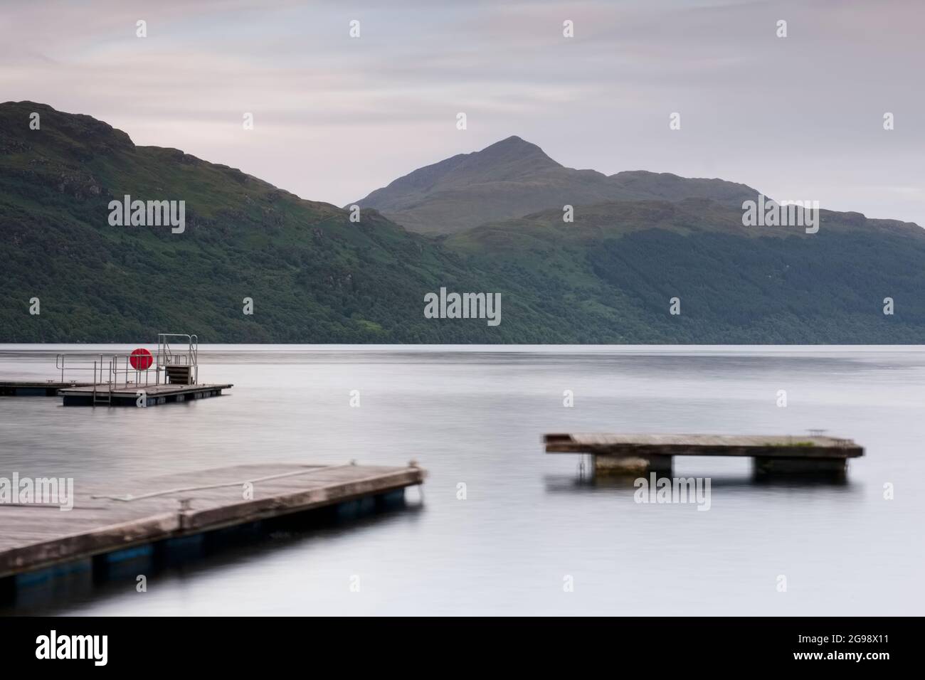 Old derelict wooden jetty pier at Loch Lomond Stock Photo Alamy