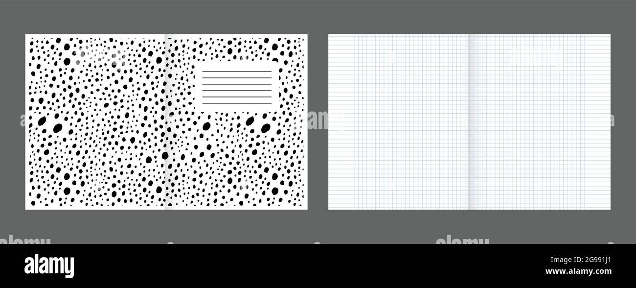 school notebook cover and realistic lined paper blank size reversal a5 graph paper printable squared grid paper with color lines geometric stock vector image art alamy