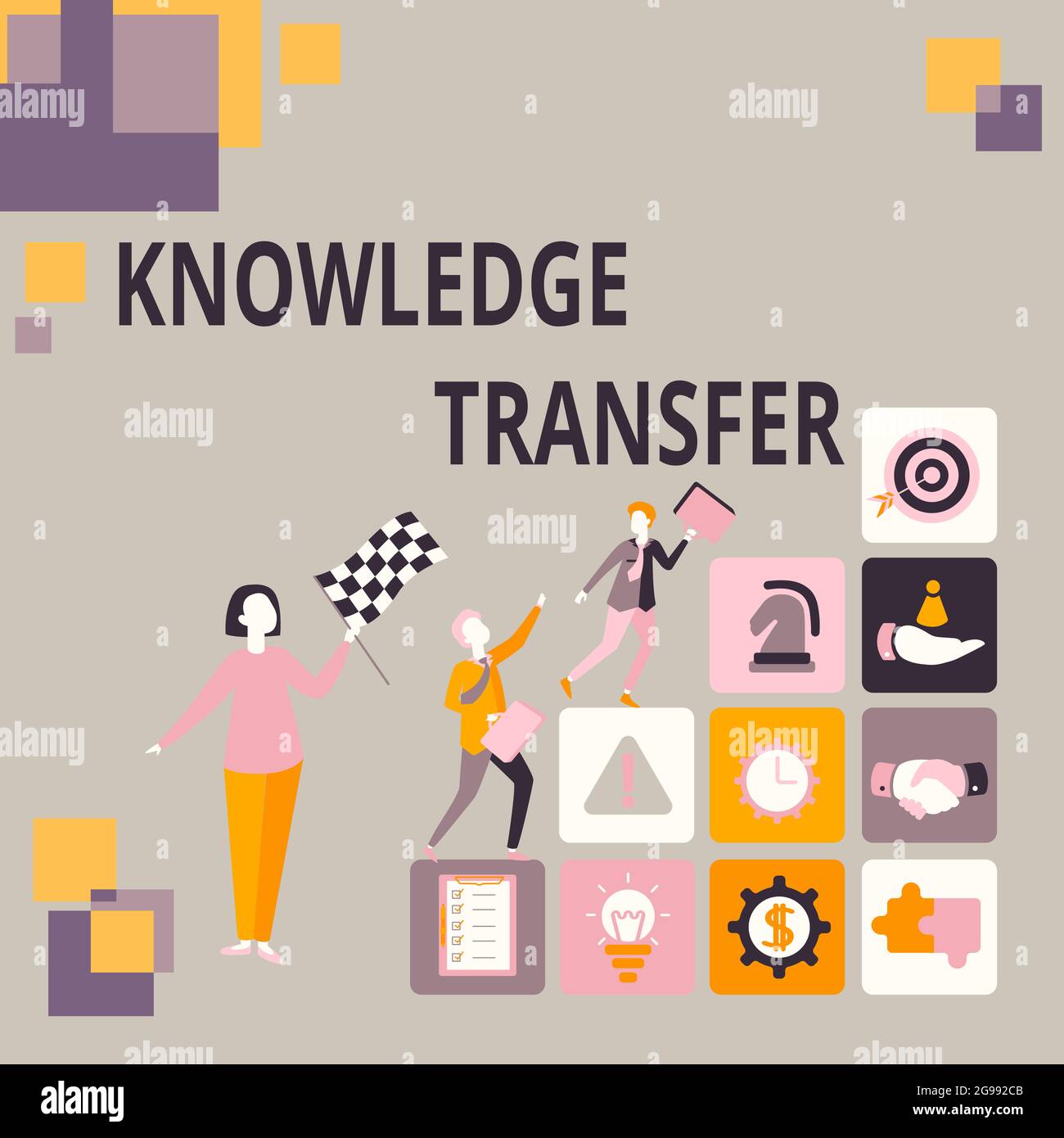 Text caption presenting Knowledge Transfer. Concept meaning sharing or disseminating of knowledge and experience Converting Imaginations Into Stock Photo
