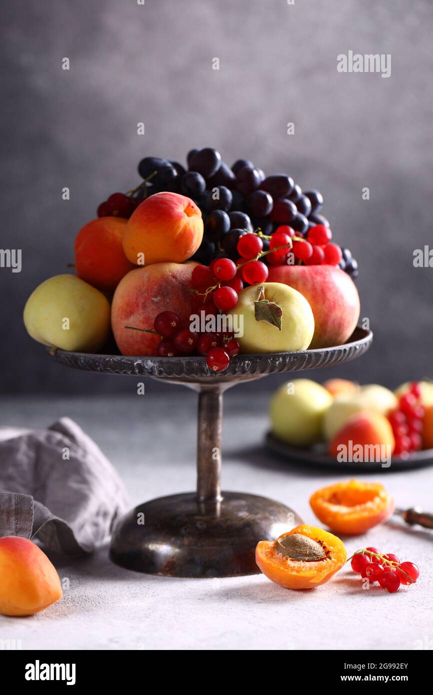 still life fresh fruit in a vase Stock Photo - Alamy