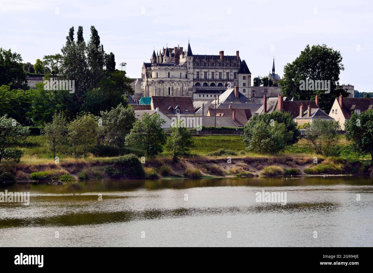 France, Loire Valley, Amboise, castle on Loire river Stock Photo