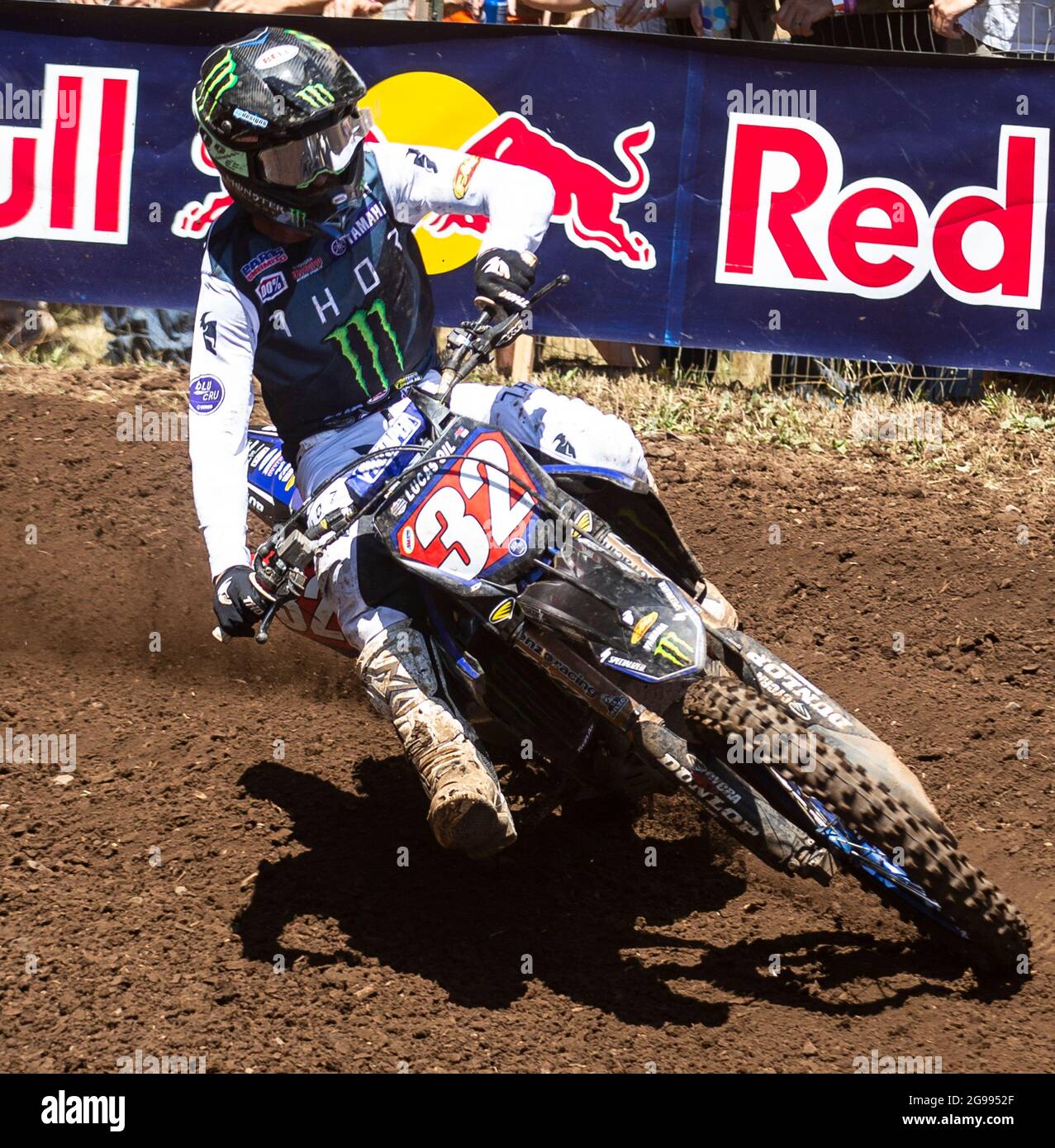 JUL 24 2021 Washougal, WA USA Monster Energy Star Racing Yamaha Justin Cooper(32) coming out of turn 14 during the Lucas Oil Pro Motocross Washougal Championship 250 class moto # 1 at Washougal MX park Washougal, WA Thurman James/CSM Stock Photo