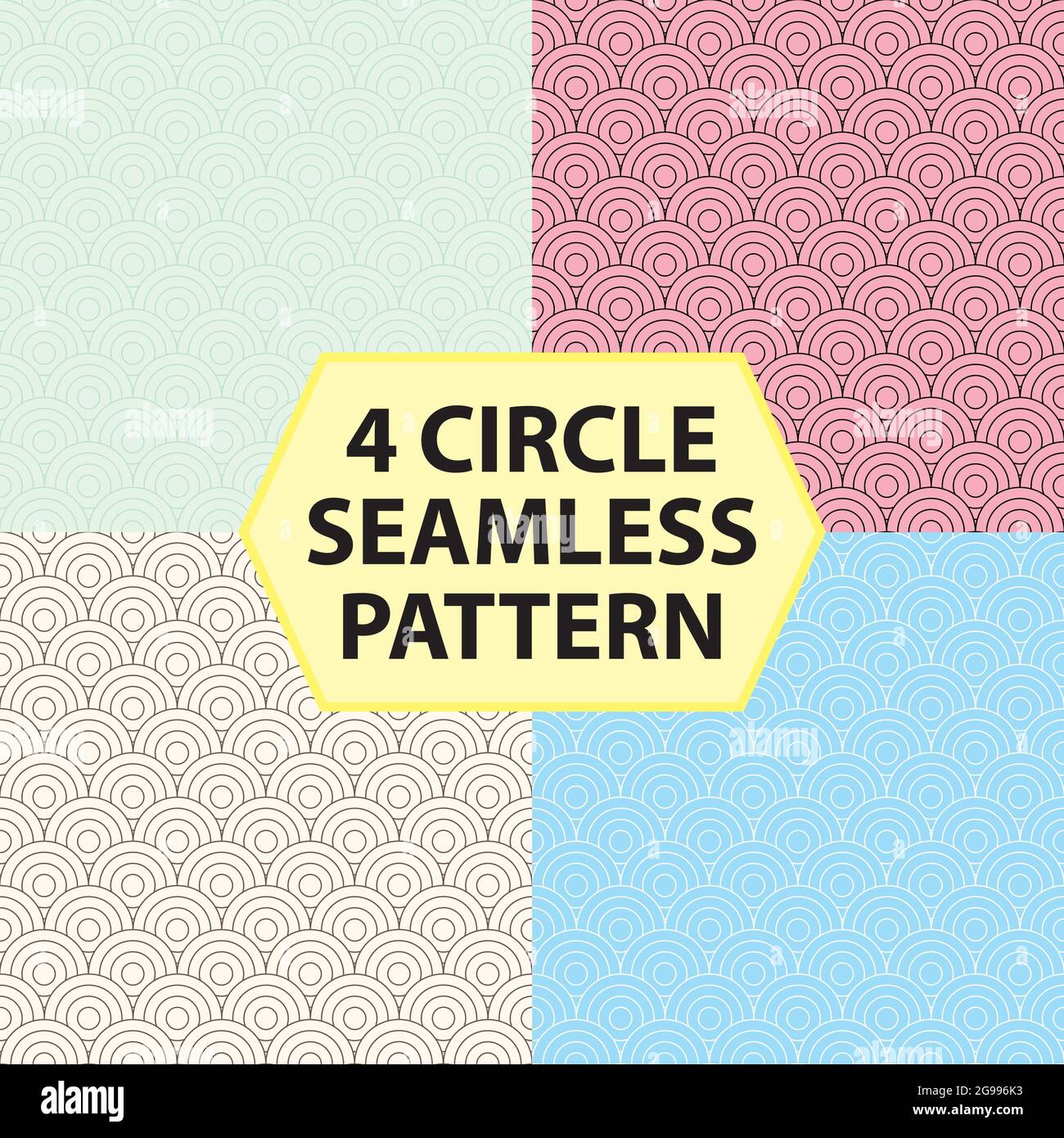 FOUR  CIRCLE SEAMLESS PATTERN BUNDLES. GET IT NOW IN ONE PRICE Stock Vector