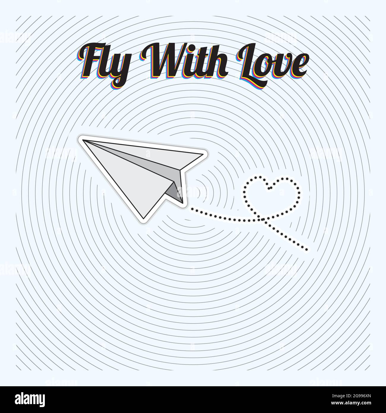 Fly With Love Icon Background Stock Vector
