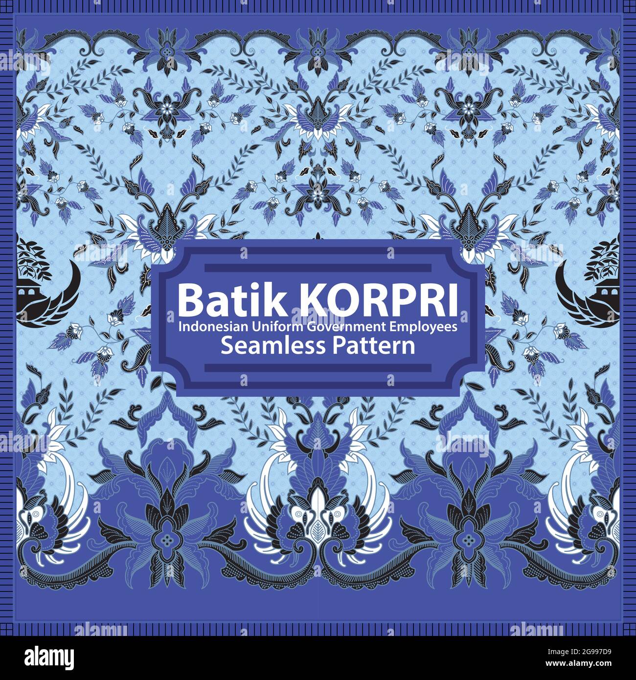 Batik Korpri - Indonesian Uniform Government Employees Stock Vector