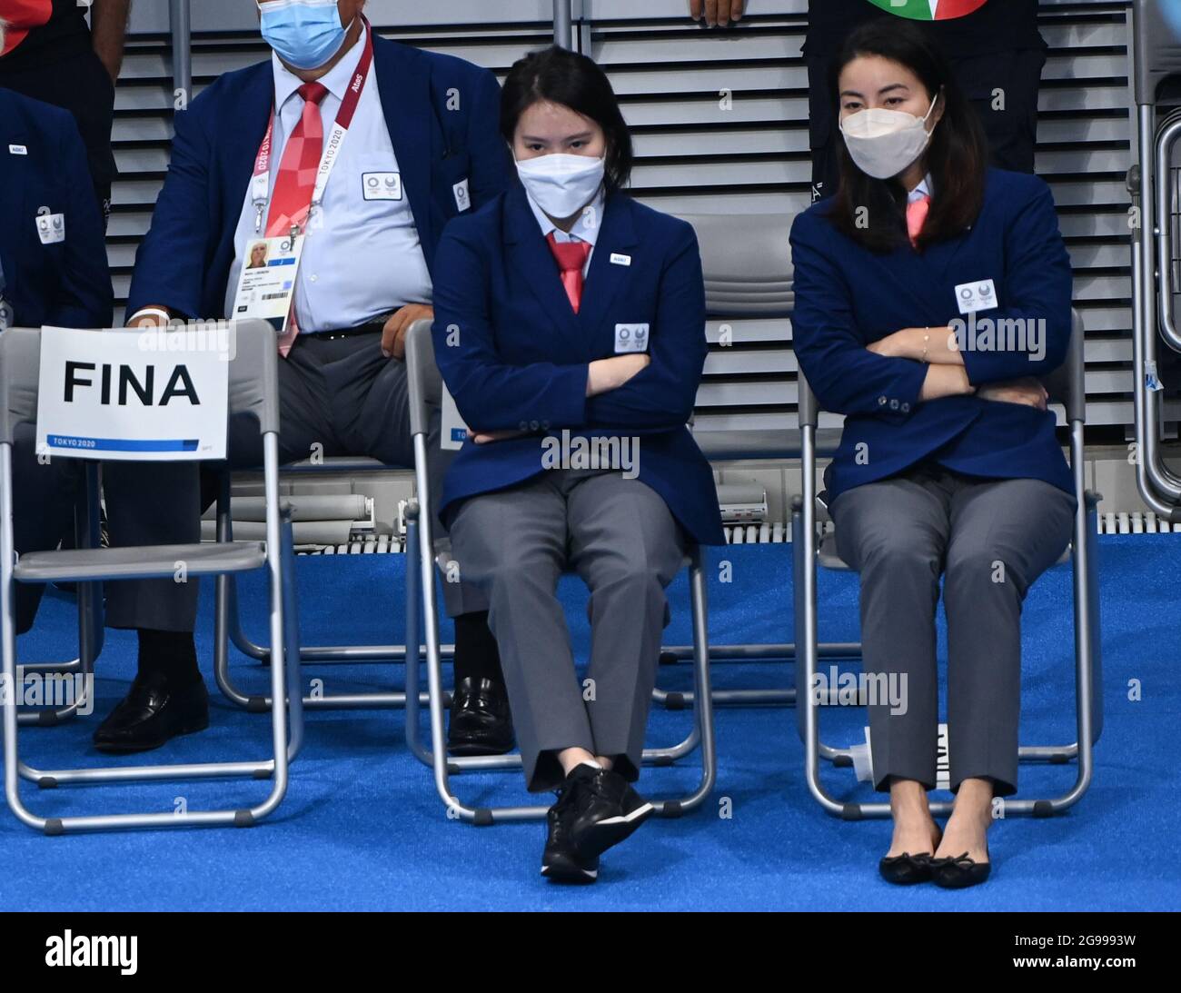 Tokyo, Japan. 25th July, 2021. Chinese Olympic diving champions Guo