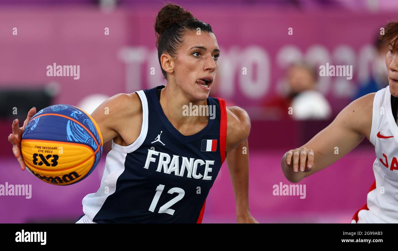 Tokyo 2020 Olympics - Basketball 3x3 - Women - Pool A - Japan v France - Aomi Urban Sports Park, Tokyo, Japan - July 25, 2021. Laetitia Guapo of France in action during a match. REUTERS/Andrew Boyers Stock Photo